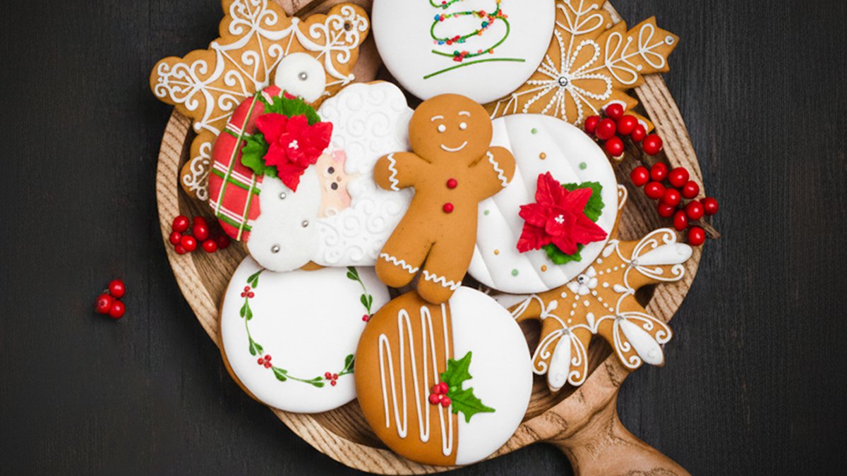 Festive ginger cookies made with warm holiday spices for Christmas and New Year